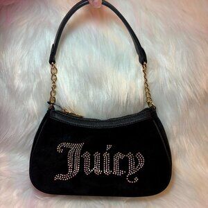 NEW Juicy Couture Obession Velour Shoulder Bag Liquorice/Black